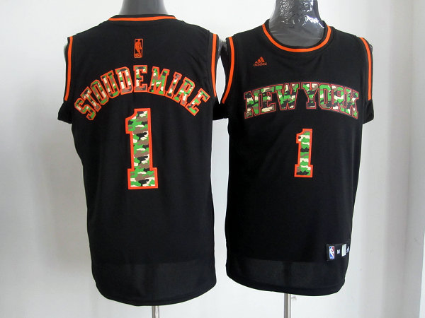 NBA New York Knicks 1 Amar'e Stoudemire Camo Black Swingman Jersey